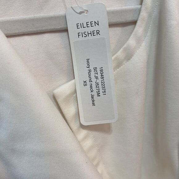 Eileen Fisher Flex Tencel Ponte Round Neck Jacket in Ivory Size XS - Picture 11 of 11